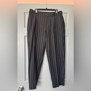 Women's Black Pinstripe Straight Leg Pants Size 12